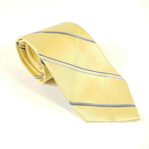 Jones New York Other - Jones New York Neck Tie Yellow Blue Striped Silk C